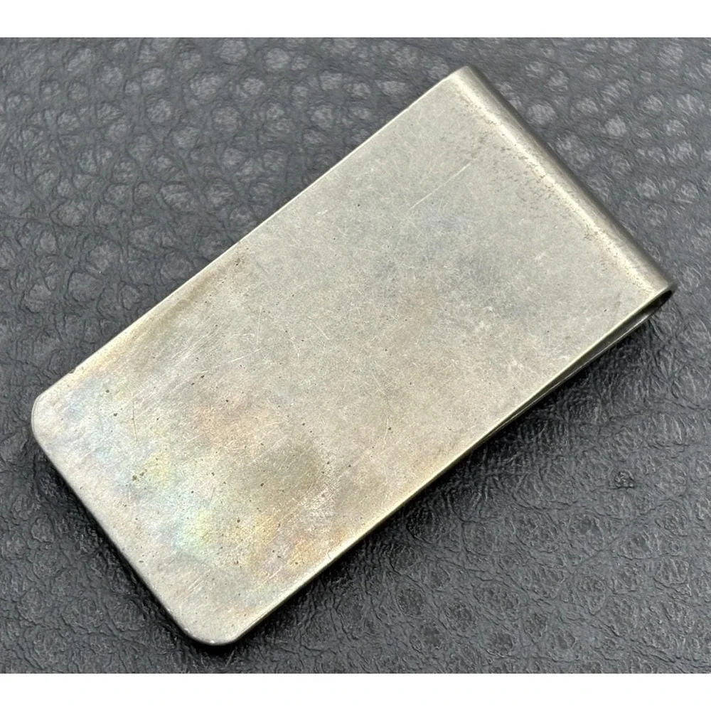 Vintage Silver Tone Turquoise Money Clip Southwest Style